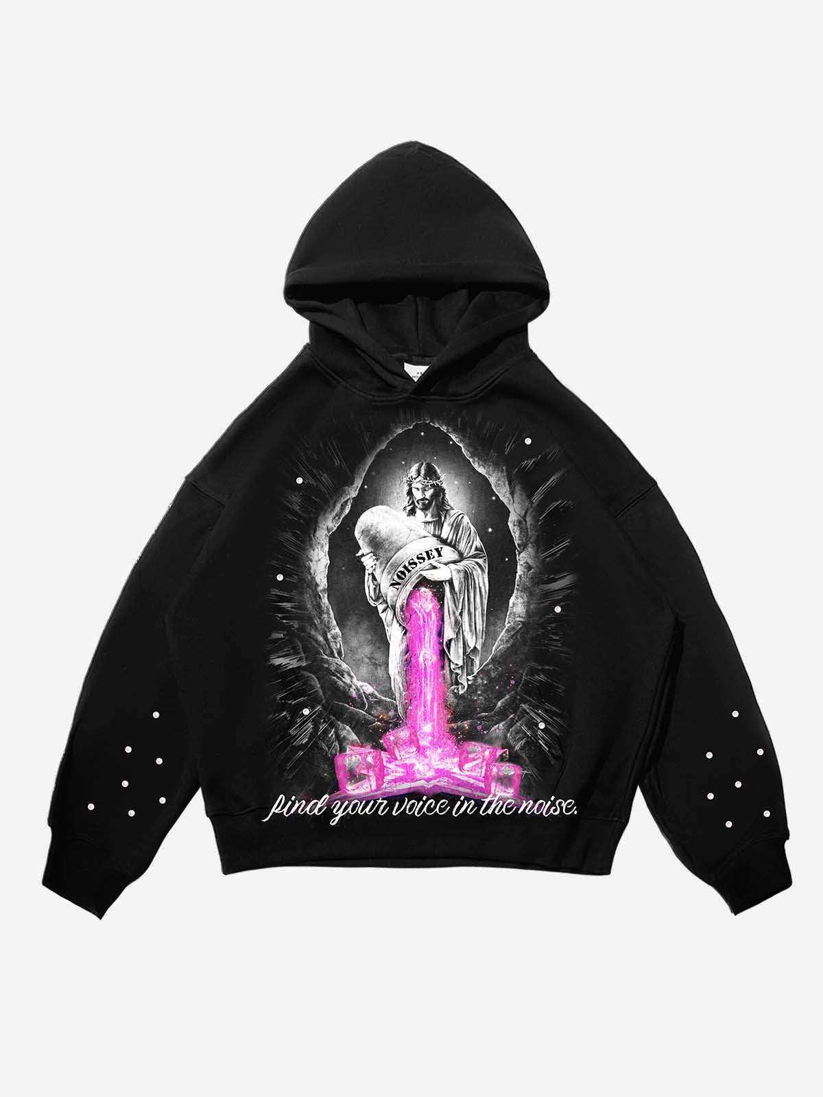 Jesus Pouring Stories Art Print Tech-Fabric Hoodie
