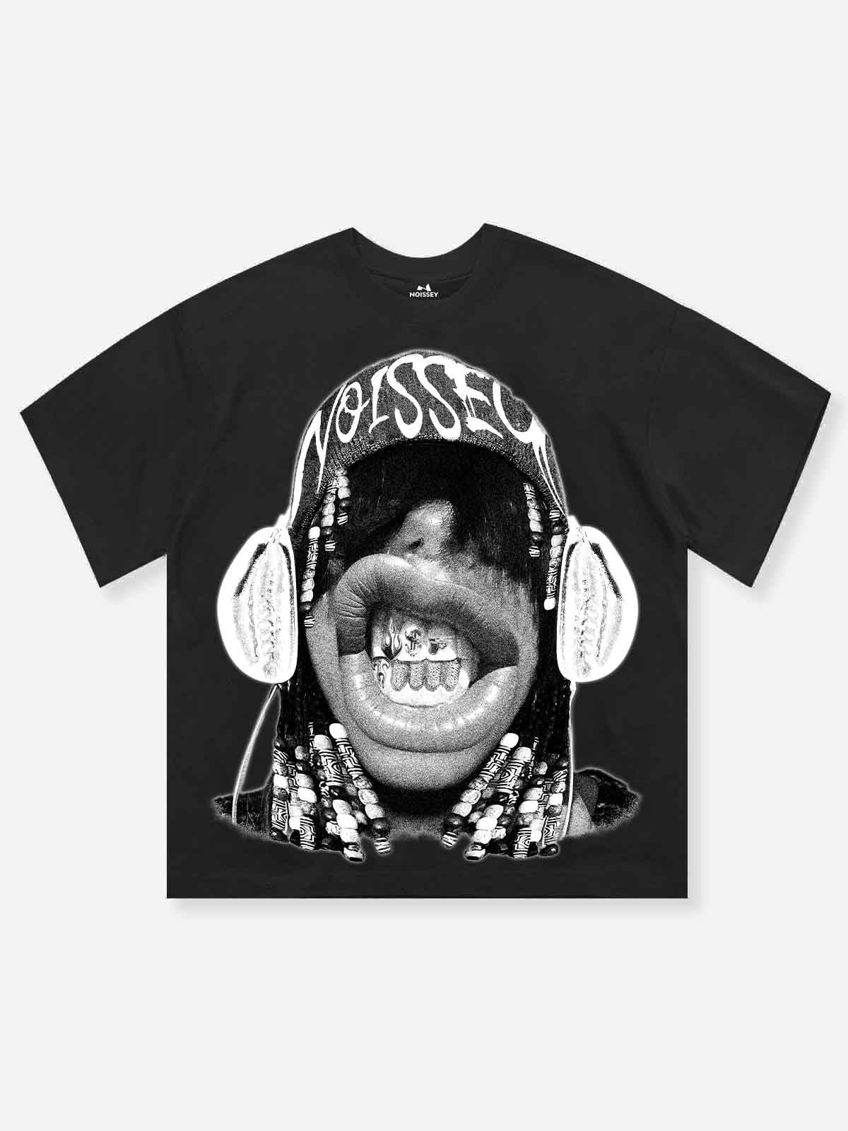 Time to Vibe Out! Black Figure Print T-shirt