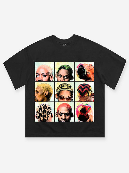 Fantastic and colorful hairstyle printed T-shirt