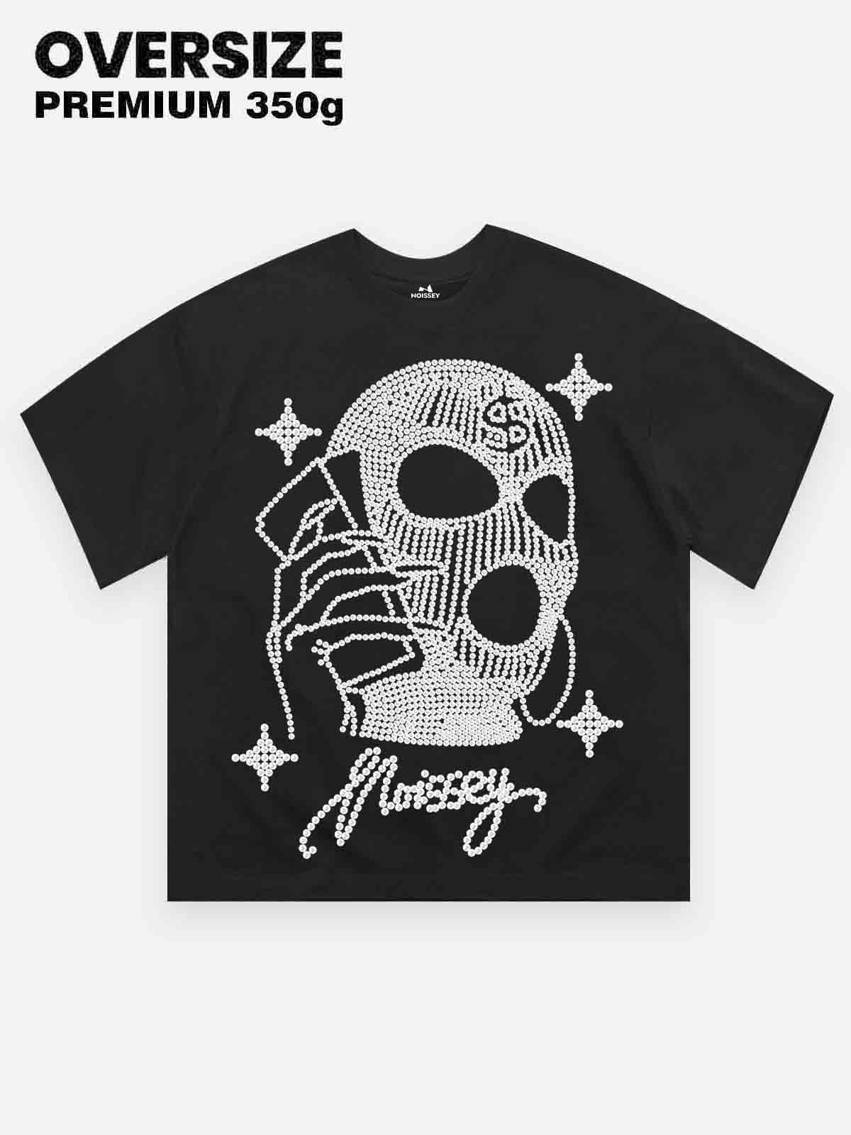 High Quality Pearl Balaclava Black & White Print 350g T-shirt