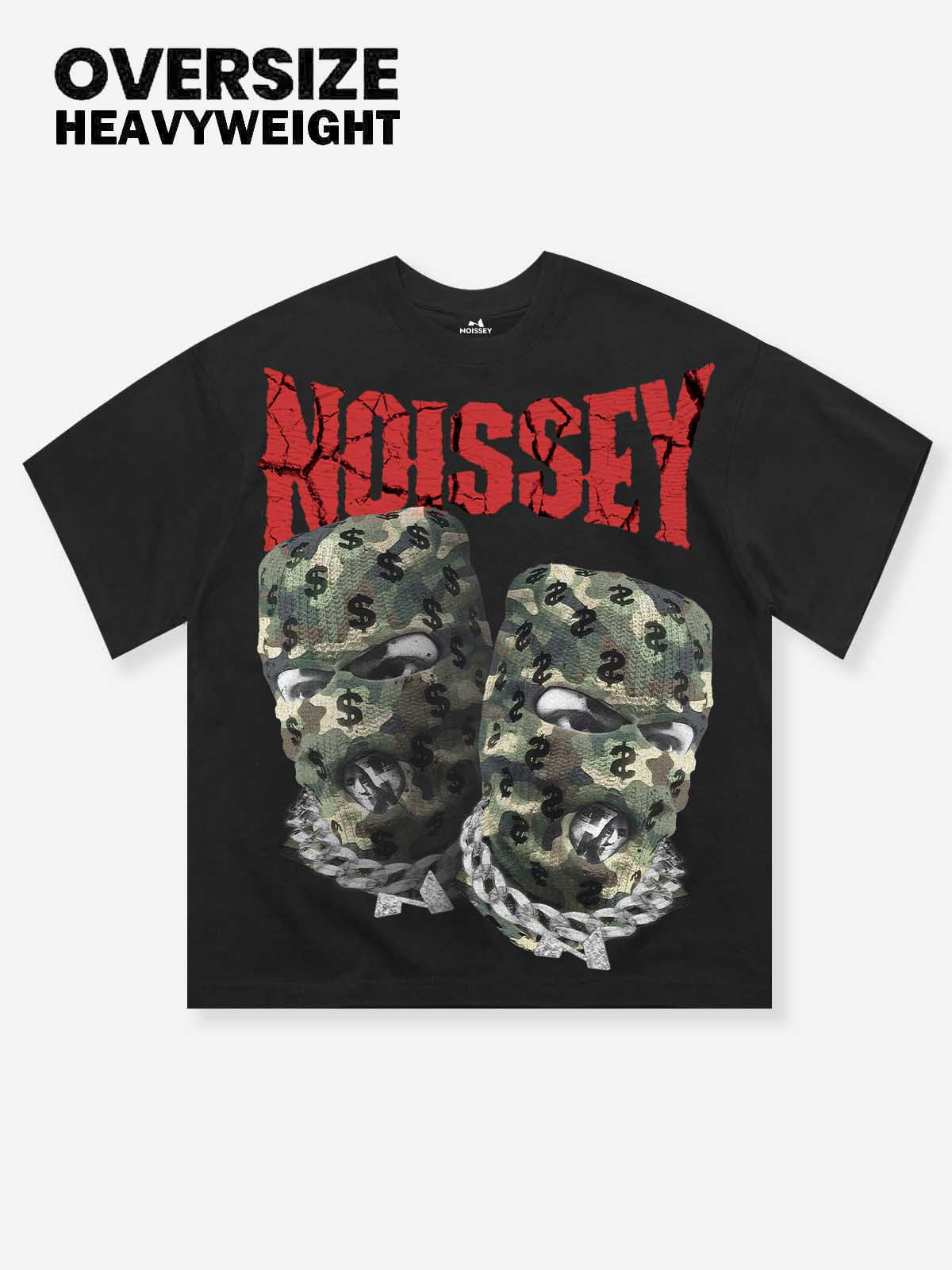 Camo Double Head Mask Print T-shirt