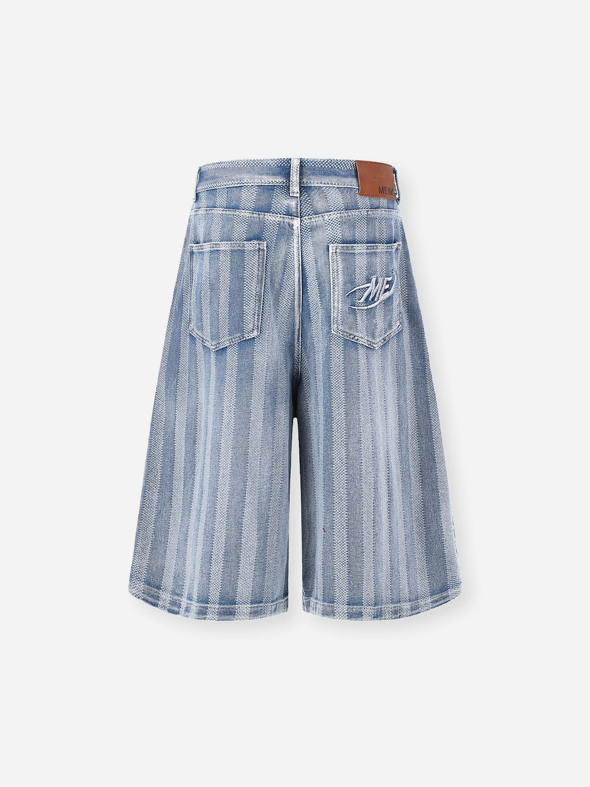 NOISSEY Vintage Washed Lightweight Denim Shorts - Wide-Leg Jorts