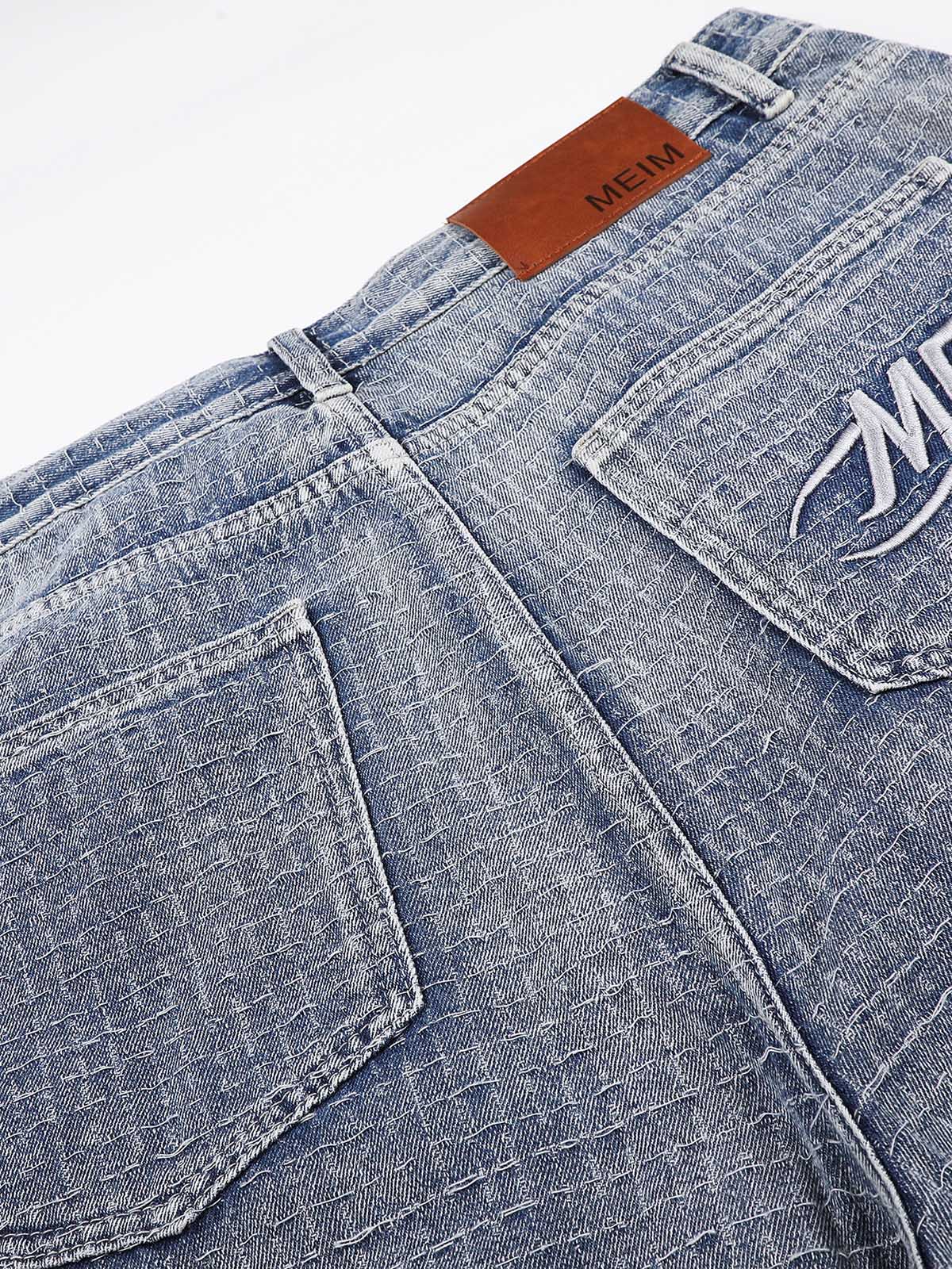 NOISSEY Vintage Washed Lightweight Denim Shorts - Wide-Leg Retro Jorts
