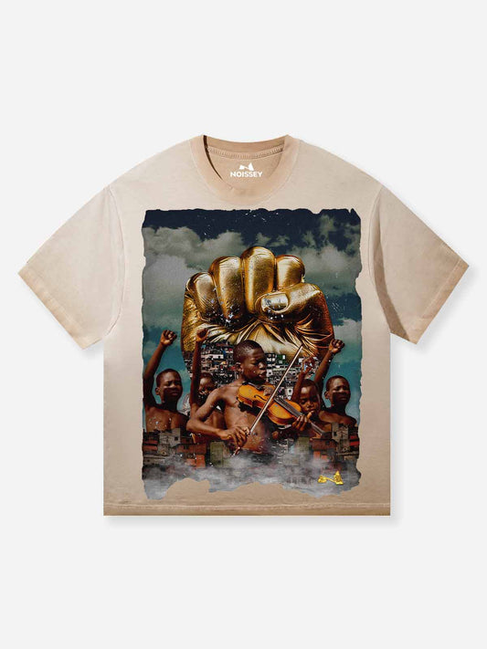 Freedom Collage Washed Print T-Shirt