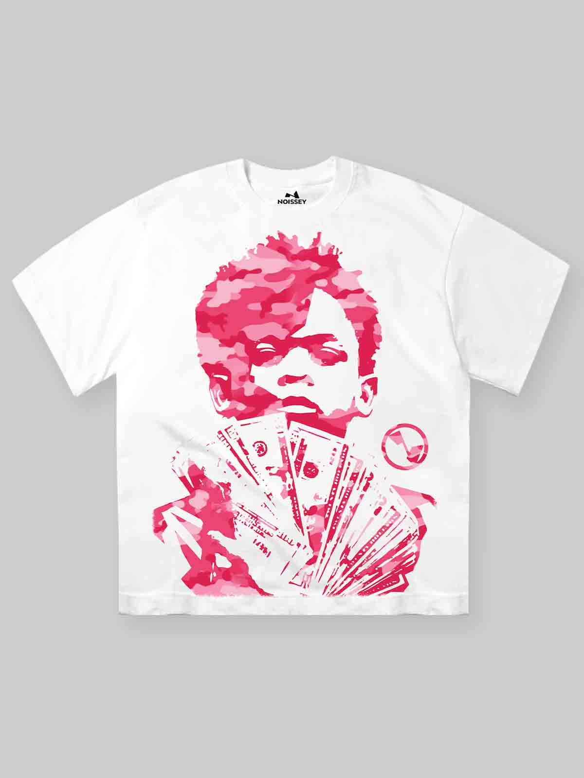 Holding Money Pink Camouflage Kid Art Print T-shirt