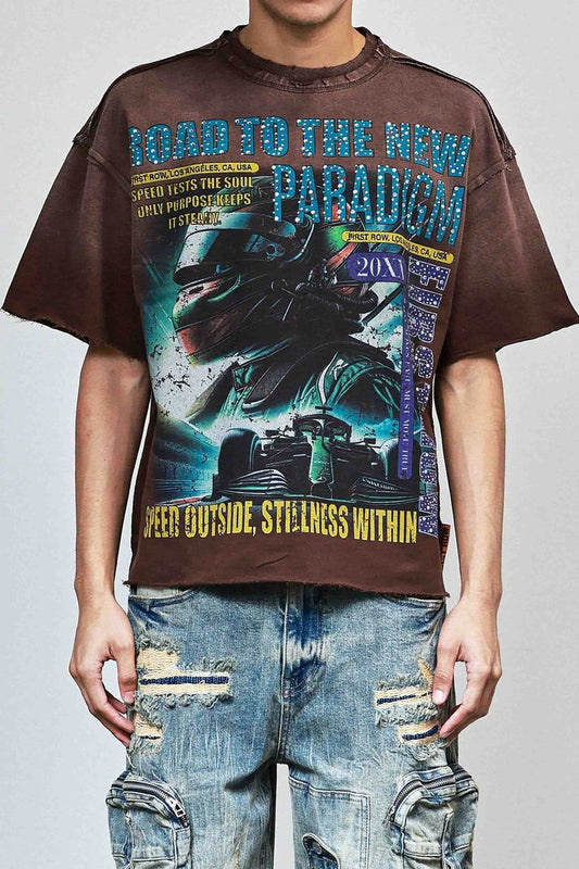 First Row Brown Green Tee