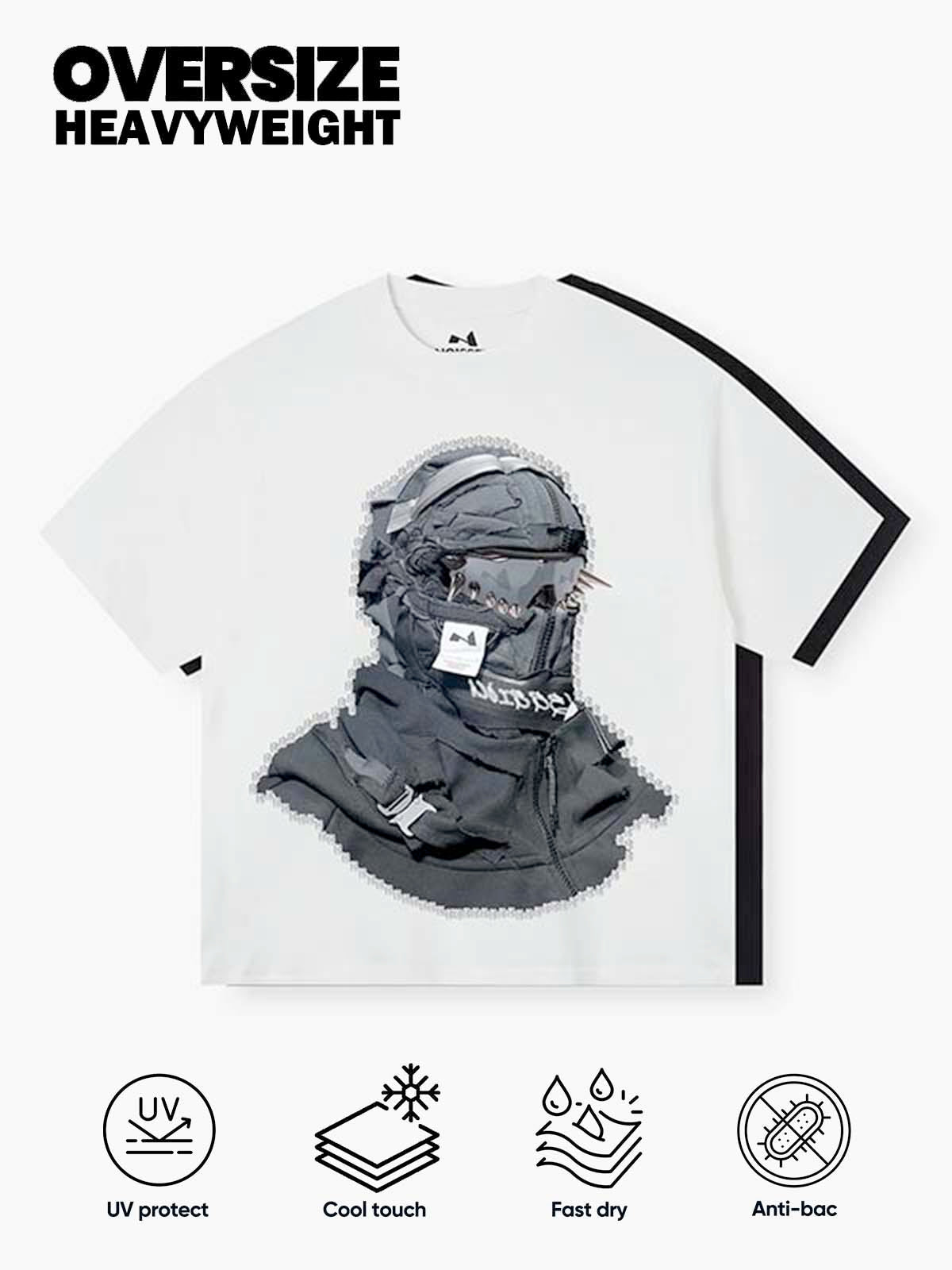 BOUNCE BACK© Black Shattered Collage Face Mask T-shirt