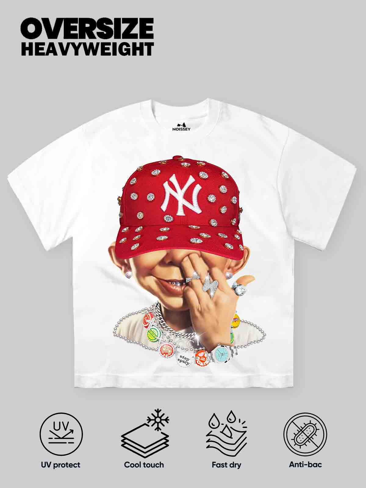 Bad Boy Red Diamond Snapback Print T-Shirt