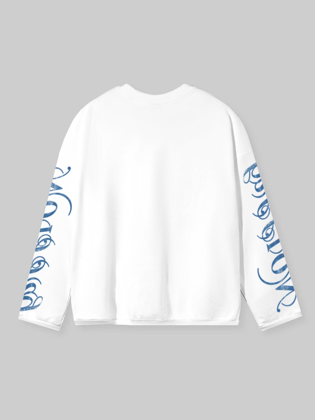 NOISSEY "HUSTLE" BLUE PAISLEY LIP GRAPHIC LONG SLEEVE - WHITE/ICE BLUE
