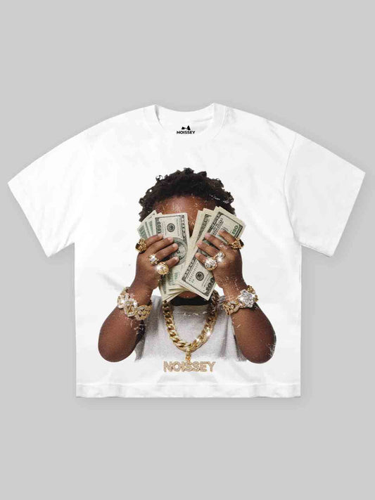 Noissey High Quality Wealthy Baby vintage Print T-shirt