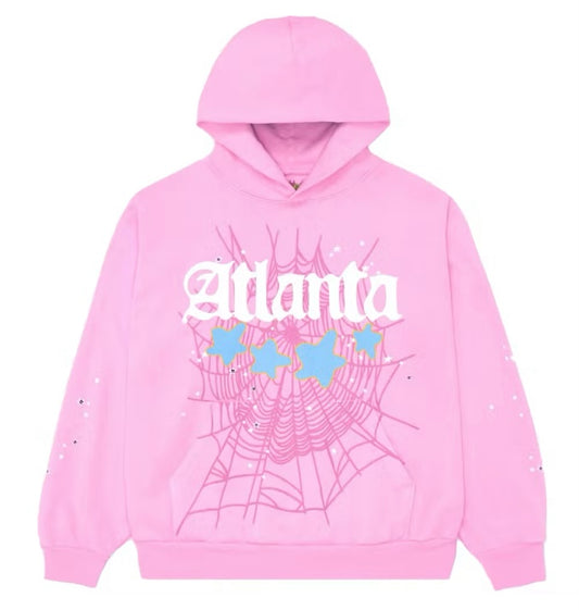Sp5der Hoodie Pink Atlanta Logo