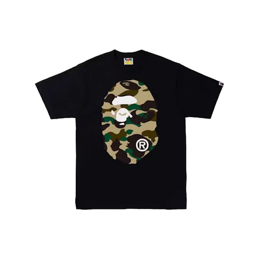Bape Big Head yellow Camo Black Tee