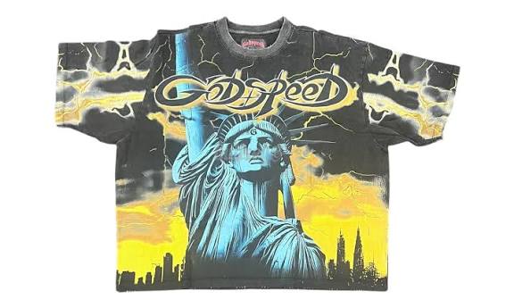 Godspeed T-shirt Liberty Statue yellow