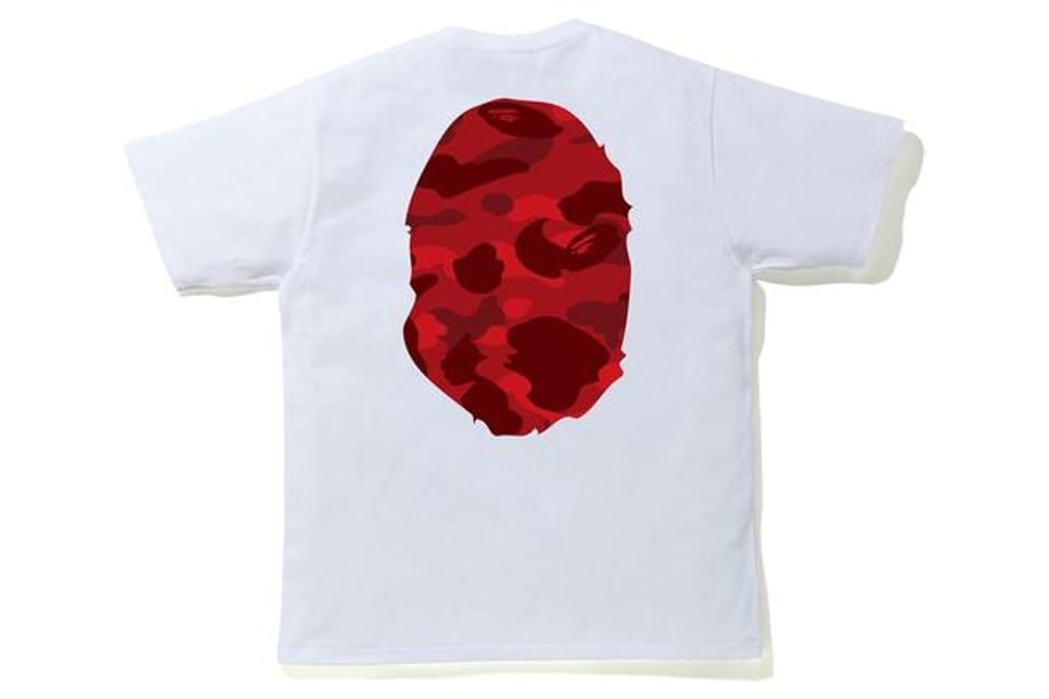 BAPE CLOTHING BAPE BIG HEAD TEE WHITE/RED