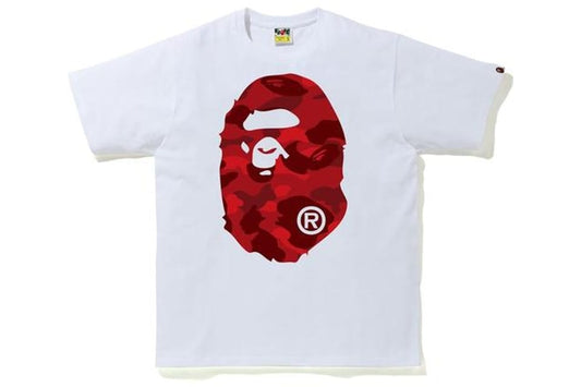 BAPE CLOTHING BAPE BIG HEAD TEE WHITE/RED