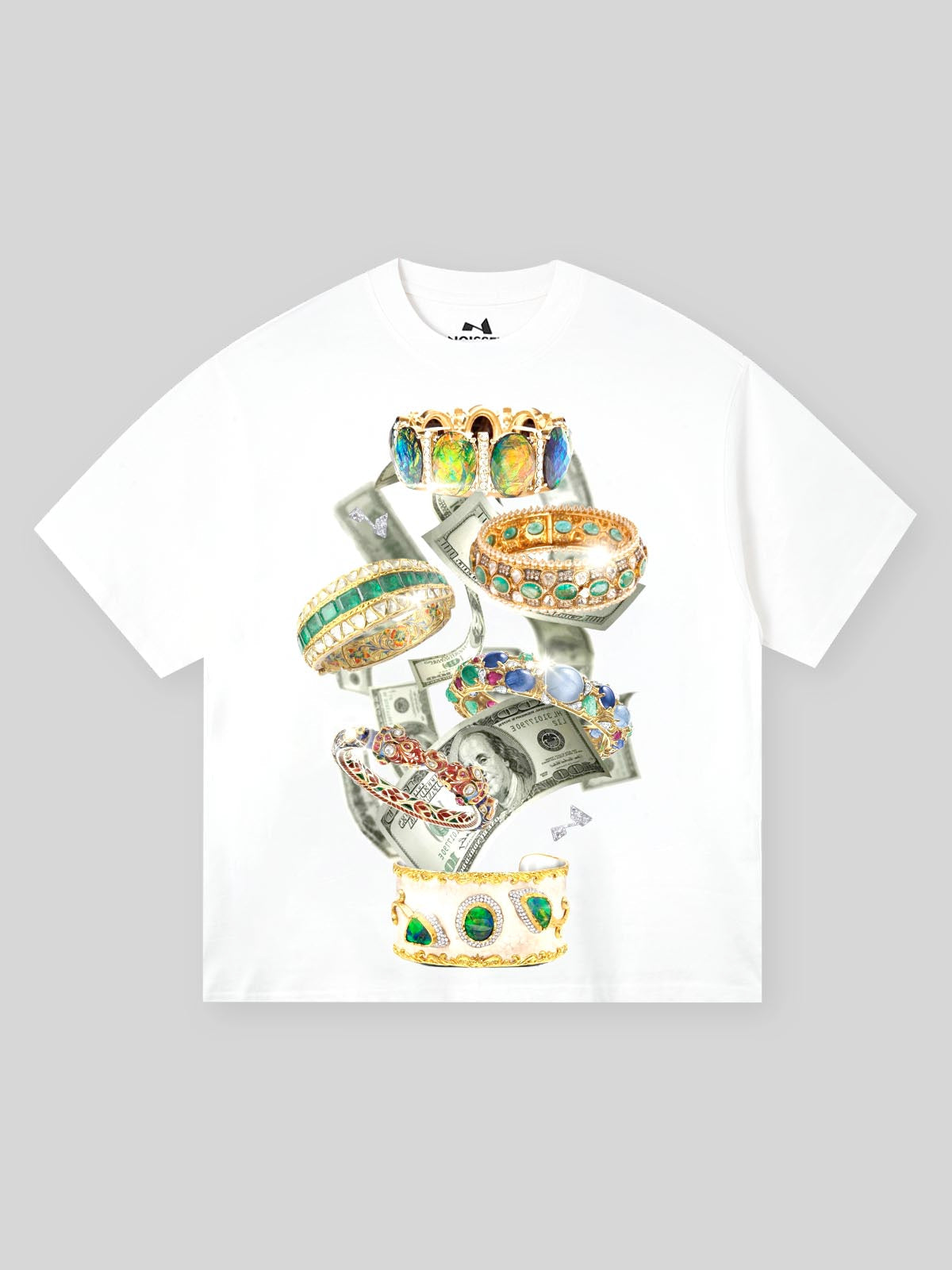 BOUNCE BACK© luxury with our Money Splash Print T-shirt