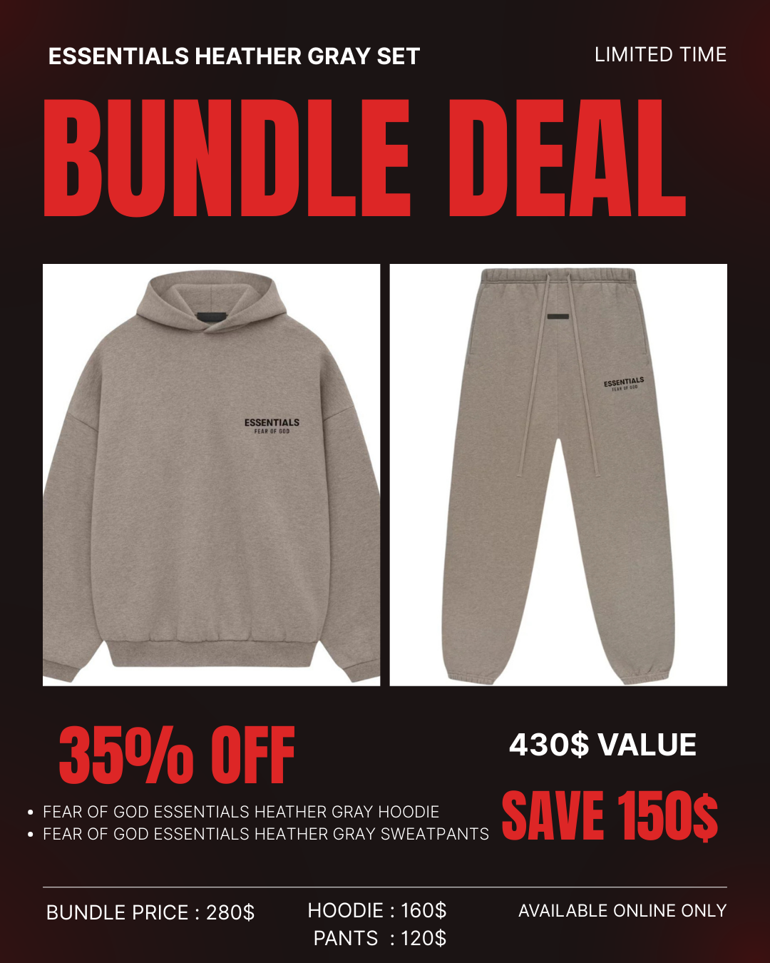 ESSENTIAL BUNDLE SET HEATHER GRAY