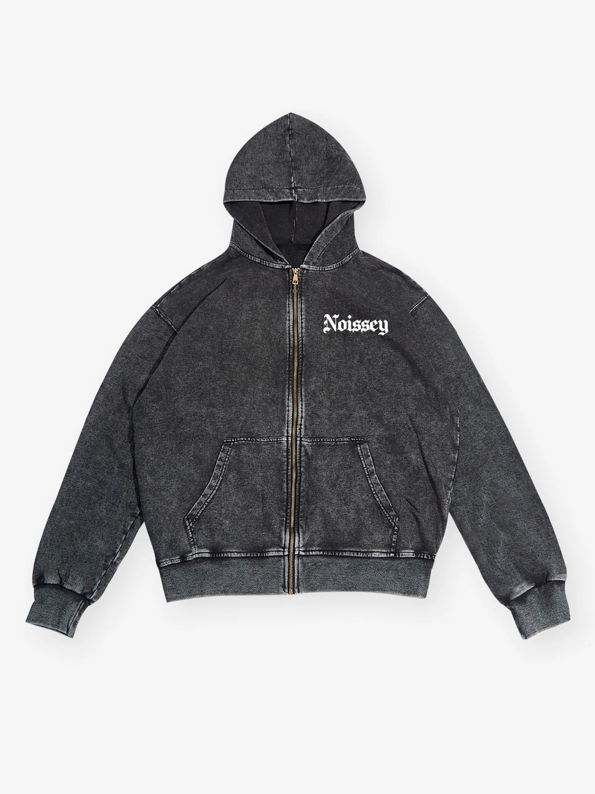 Noissey Gesture Printed Black Wash Hoodie