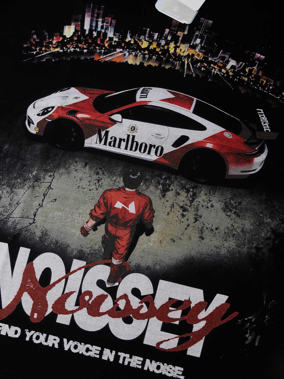 NOISSEY "Marlboro Racing" Black Tee - Boxy Graphic T-Shirt