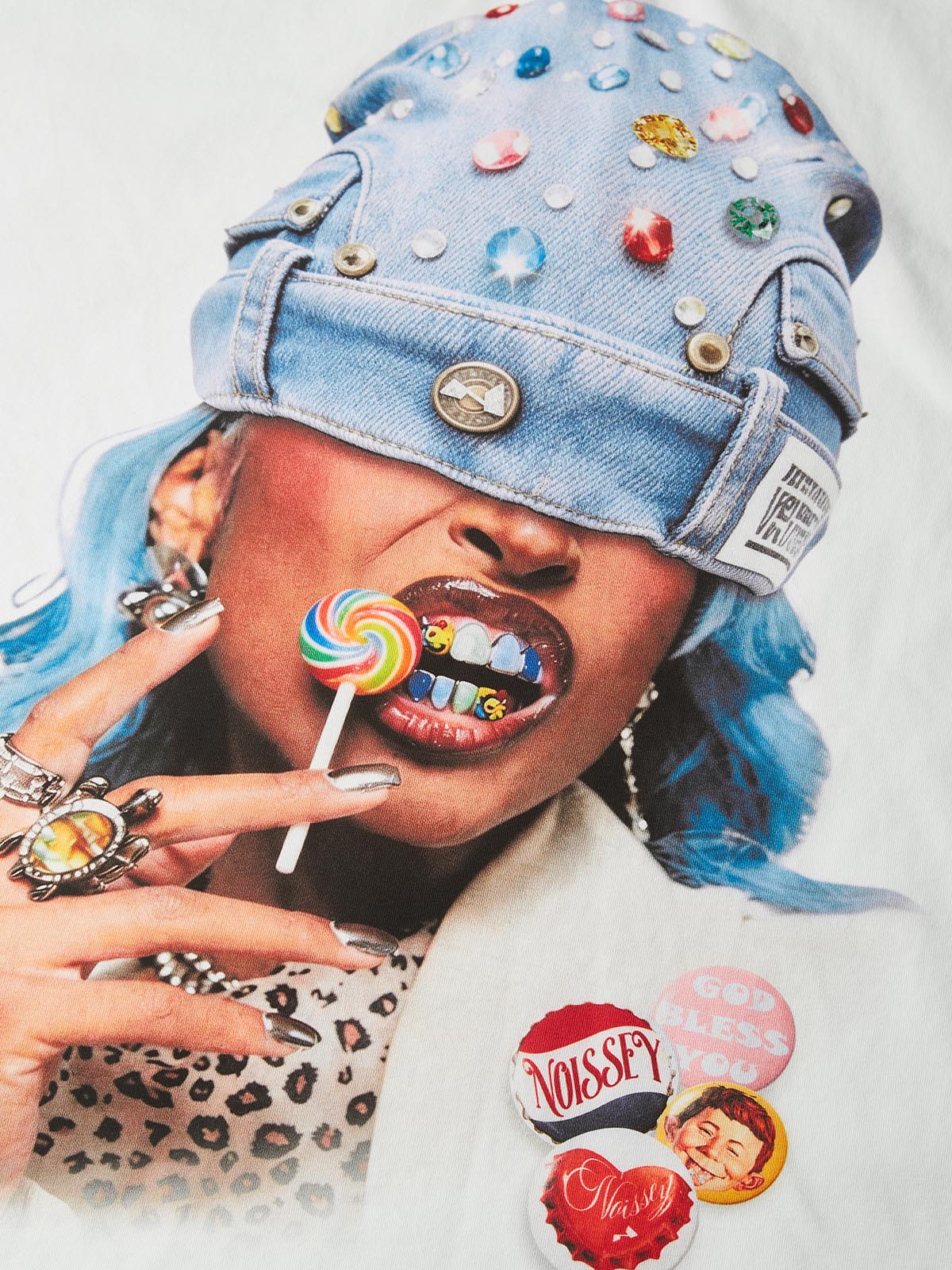 NOISSEY "Lollipop Icon" White Tee - DIY Graphic T-Shirt