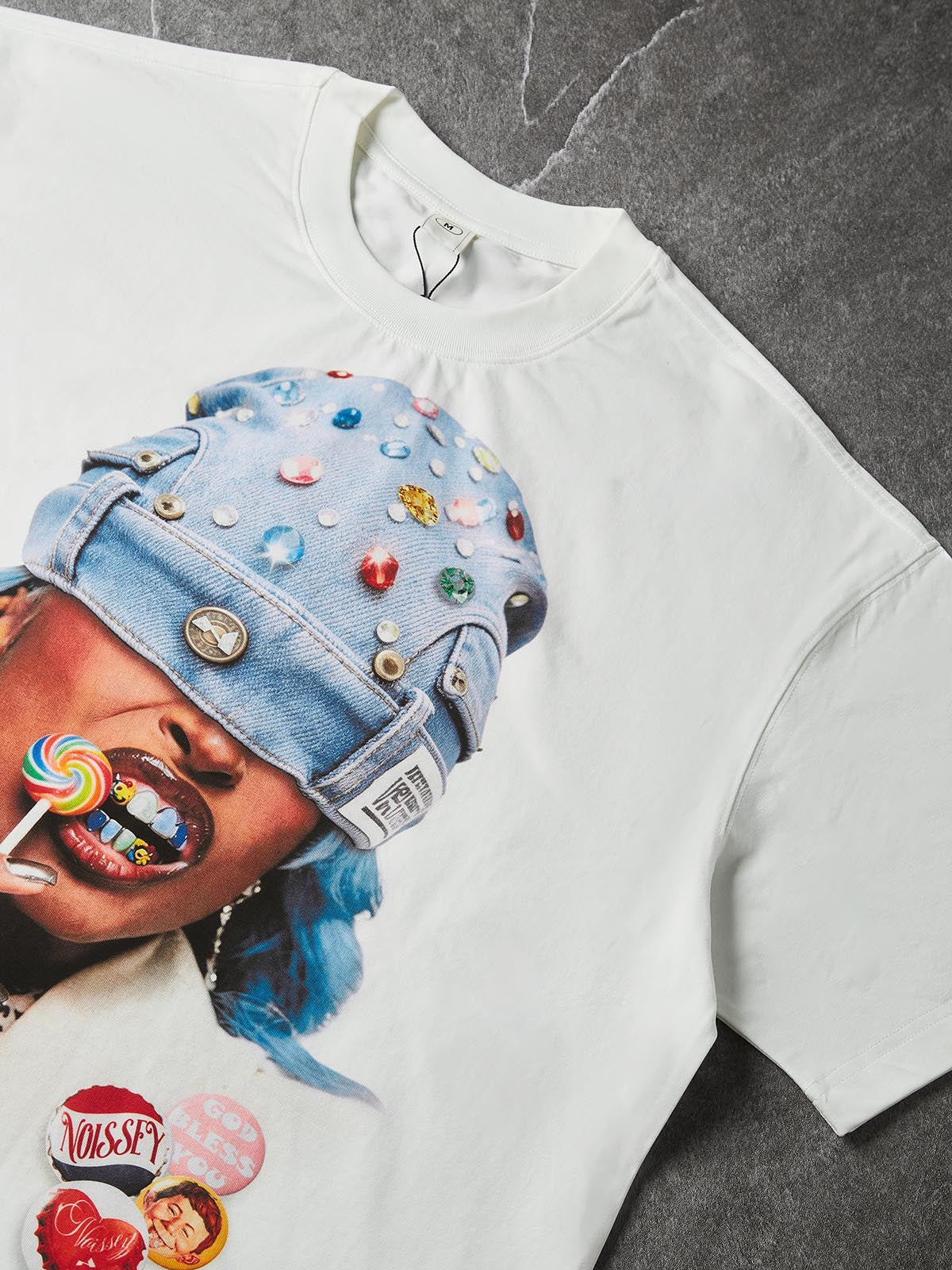 NOISSEY "Lollipop Icon" White Tee - DIY Graphic T-Shirt