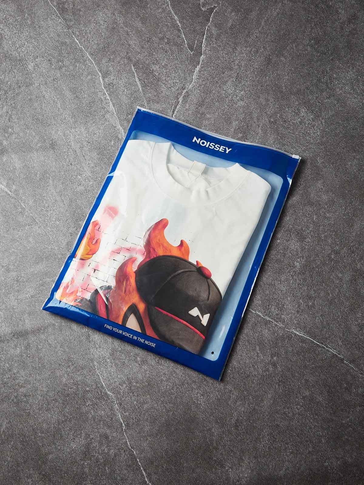 NOISSEY "Clay Graffiti Igniter" White Tee - Oversized Heavyweight Graphic T-Shirt