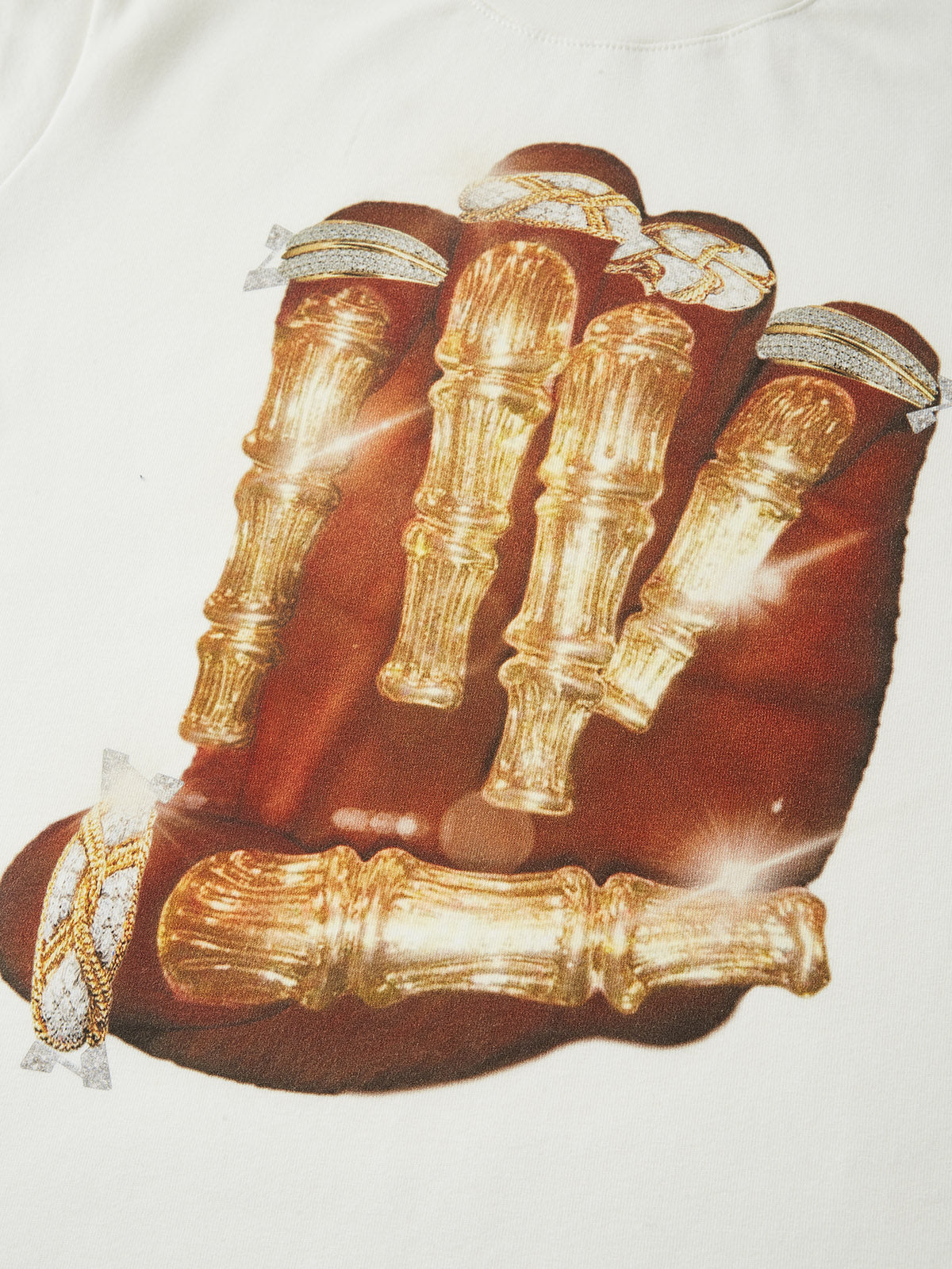 Golden Bone Nail Print baby tee