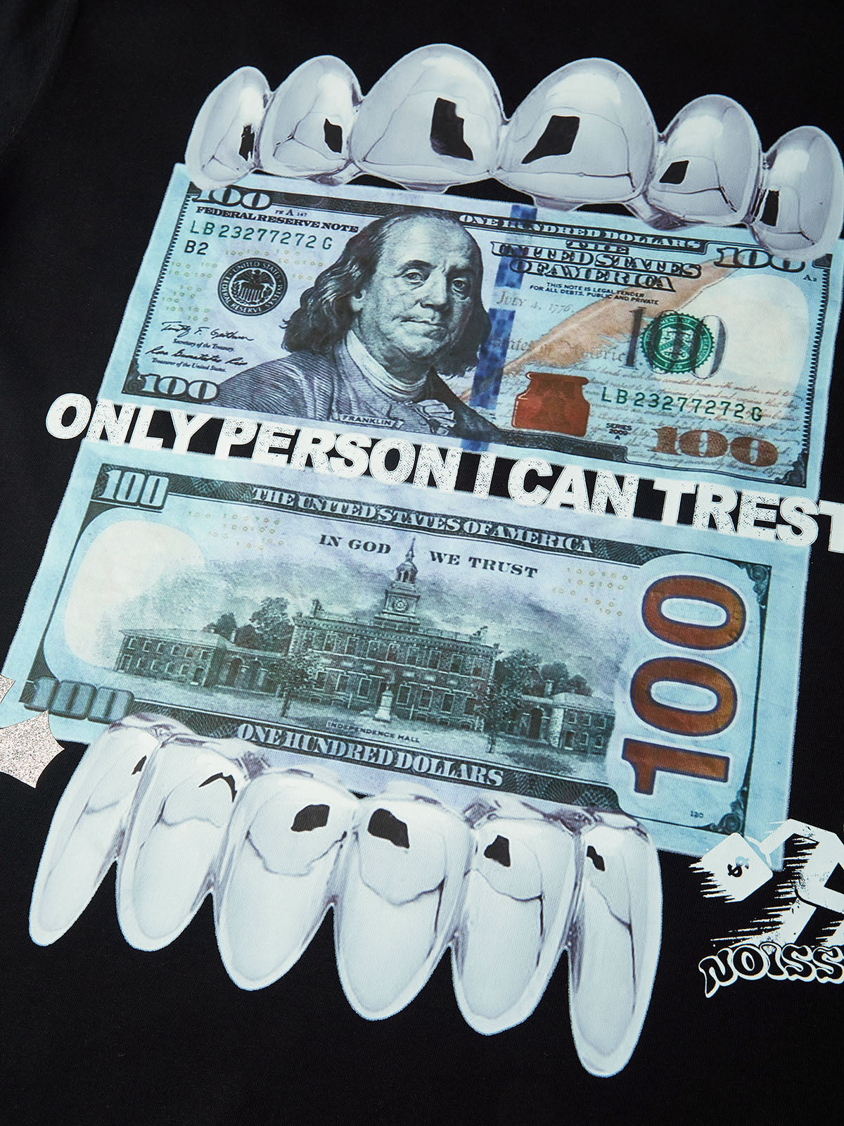 BOUNCE BACK© “Only Person I Can Trust” Double-sided Pattern Print T-shirt