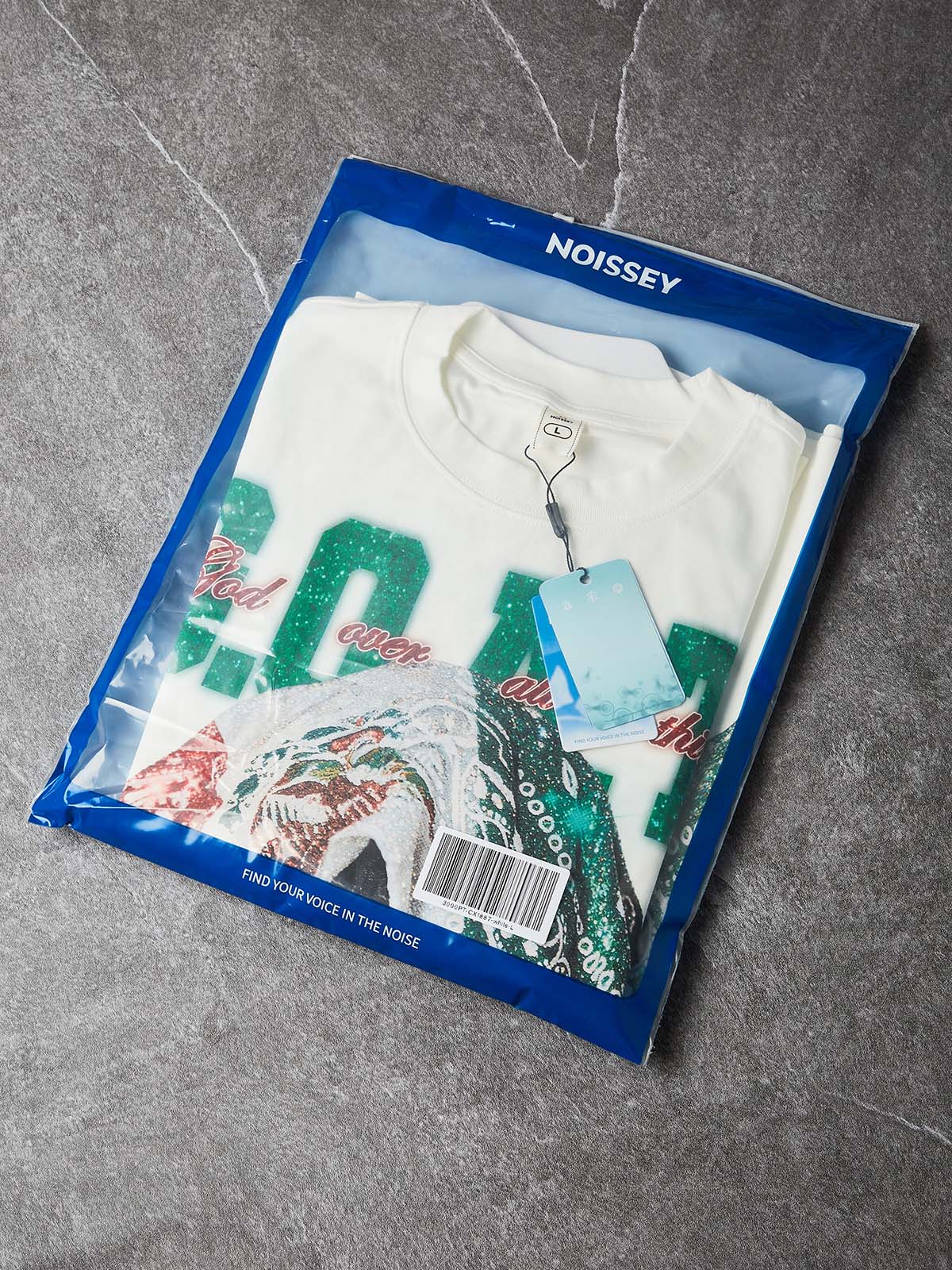 NOISSEY "Sovereign G.O.A.T." Sparkling Dual-Tone Paisley Bandana Biting Cross Heavyweight Long Sleeve
