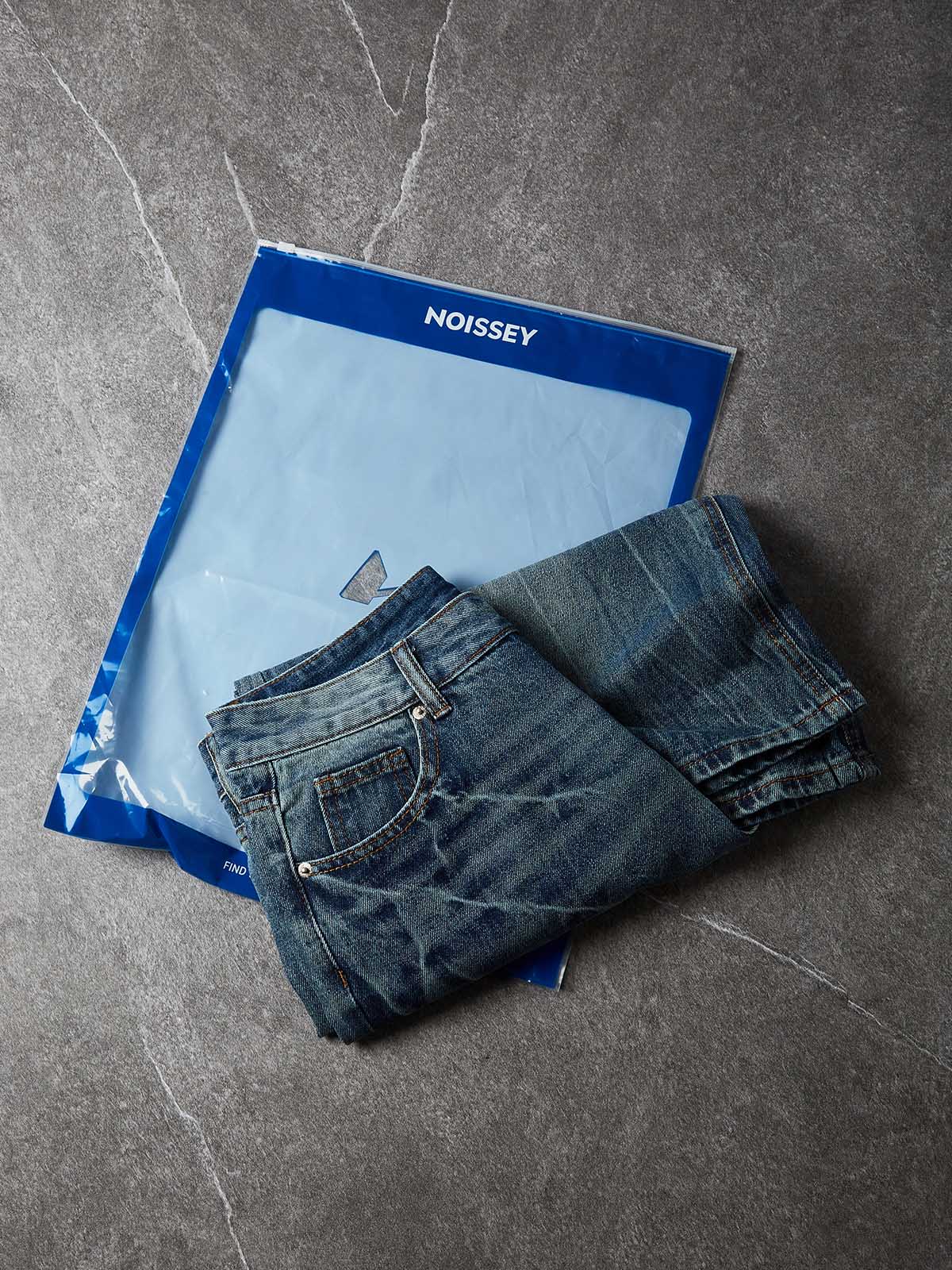 NOISSEY "Galactic Constellation" Asymmetric Gothic Cross Denim Jorts 2 Colors