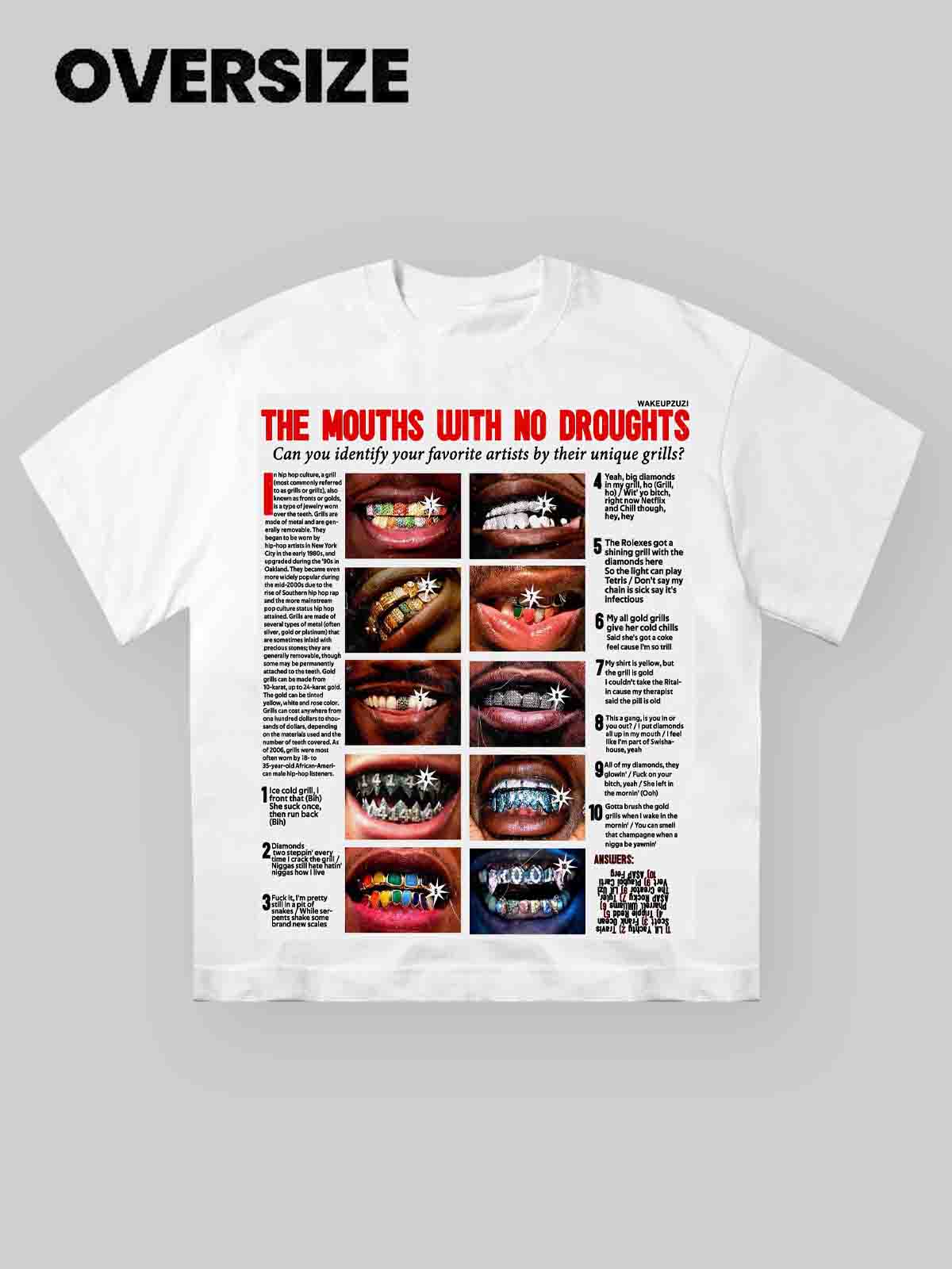 Magazine Style Black and White Printed T-Shirt