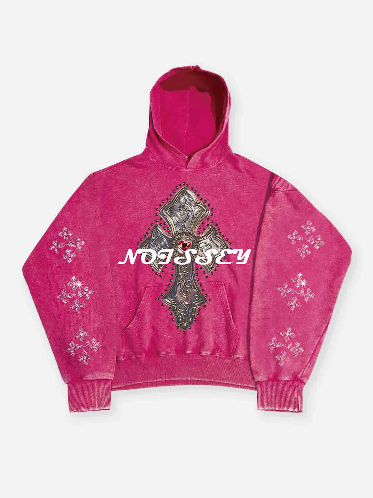 Diamond Cross Print Pullover 350g Hoodie
