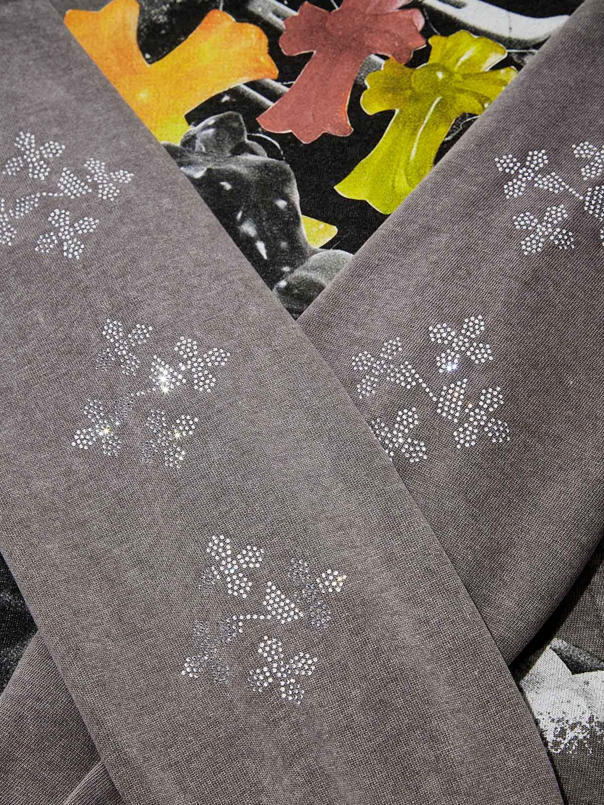 Celebrity Art Cross Collage Print 350g Washed Hoodie