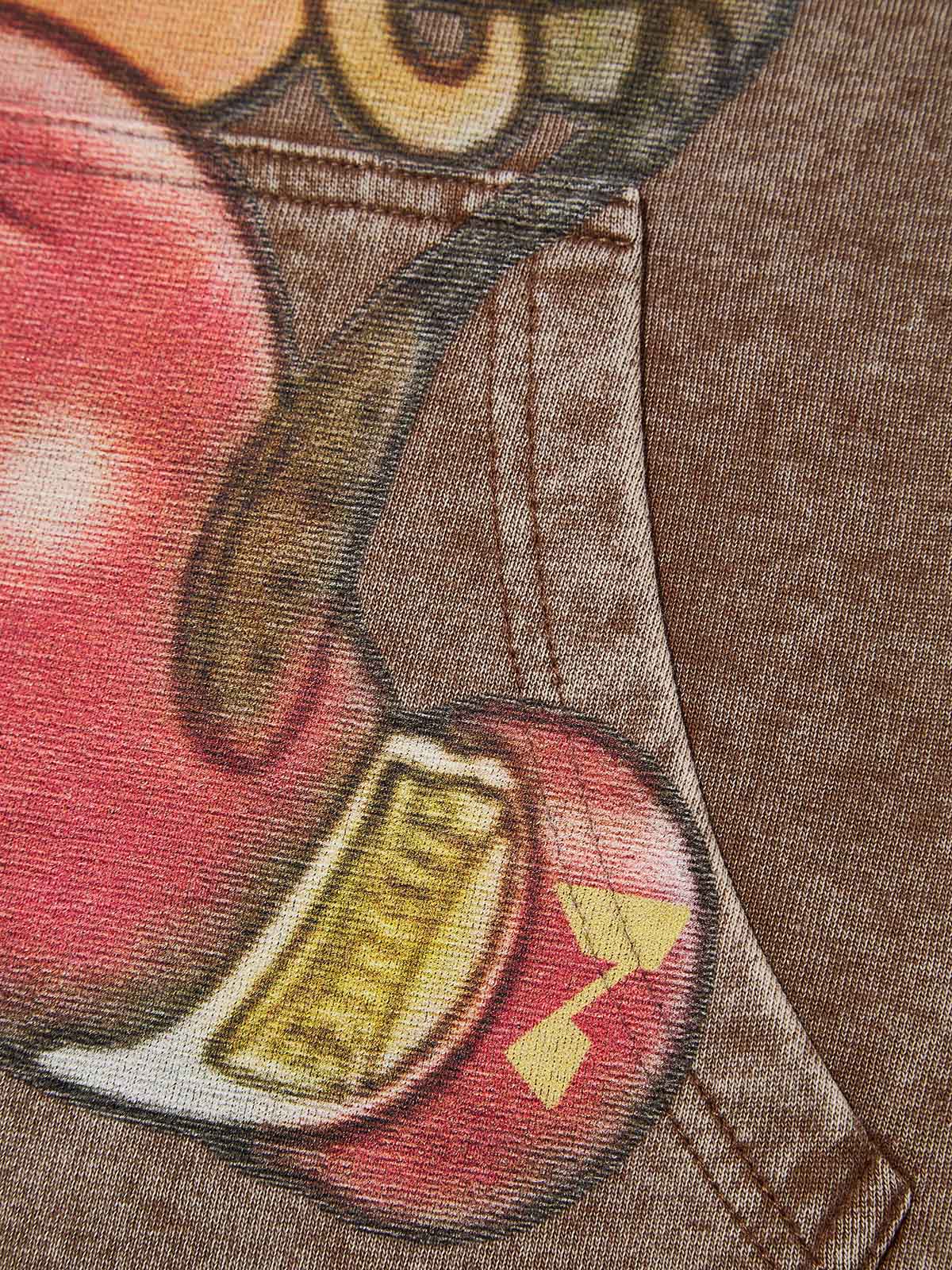 Cartoon girl Boxing Print Hoodie