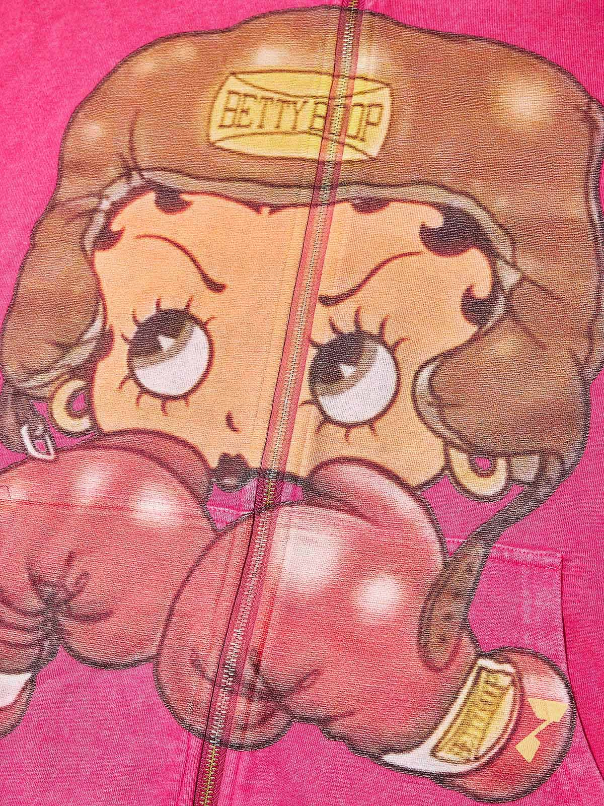 Cartoon girl Boxing Print Hoodie