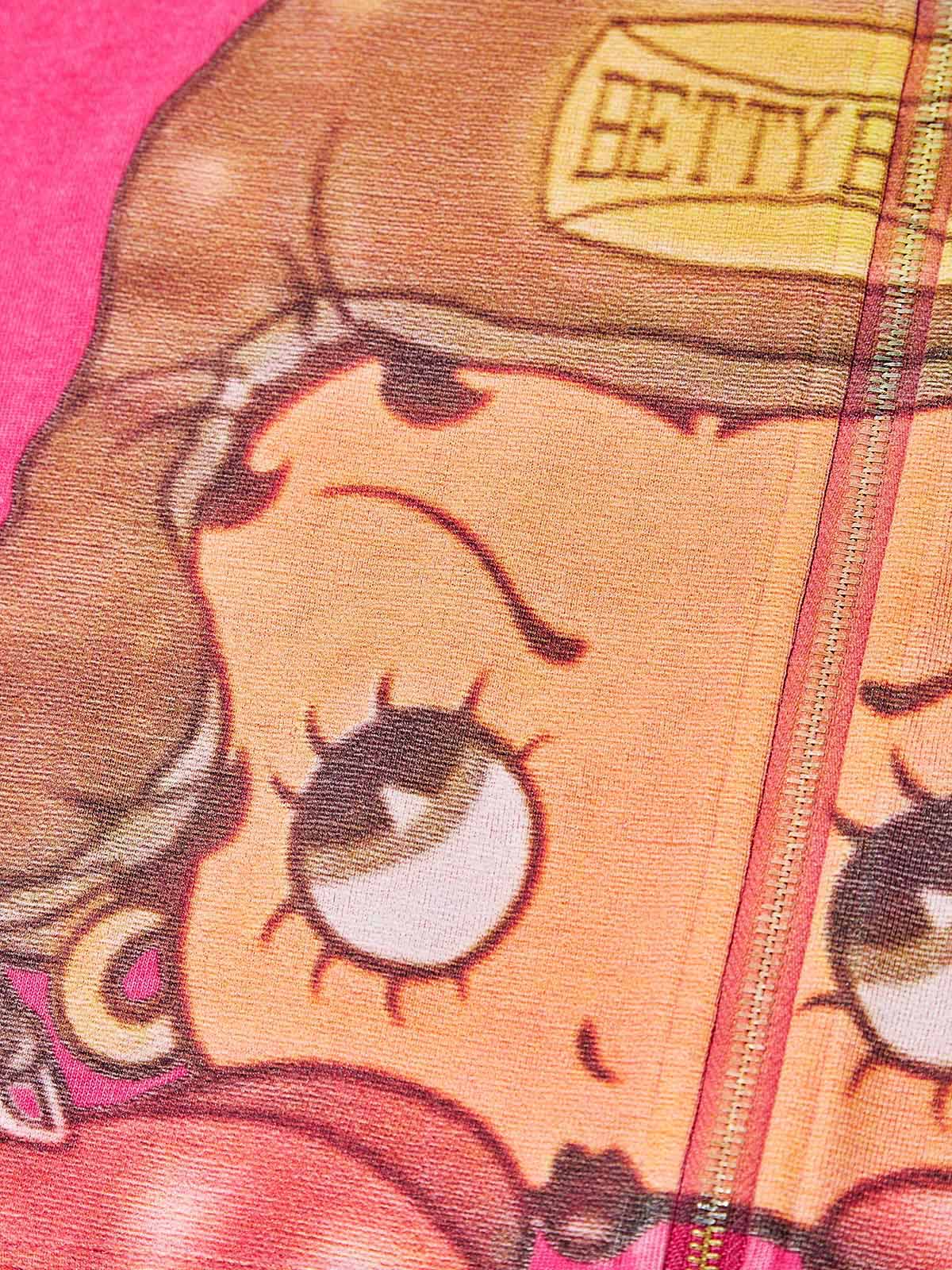 Cartoon girl Boxing Print Hoodie