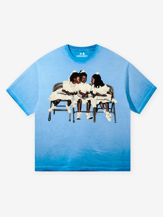 Laughing Black Girl Gradient Print 230g T-shirt