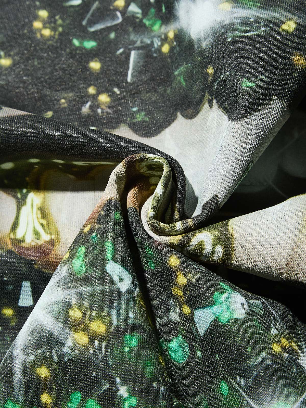 High Quality Green Gem Lip Wash Print heavyweight T-shirt