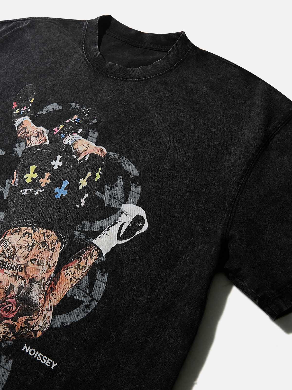 Chrome KO! Champion Print High-Quality Wash heavyweight T-shirt