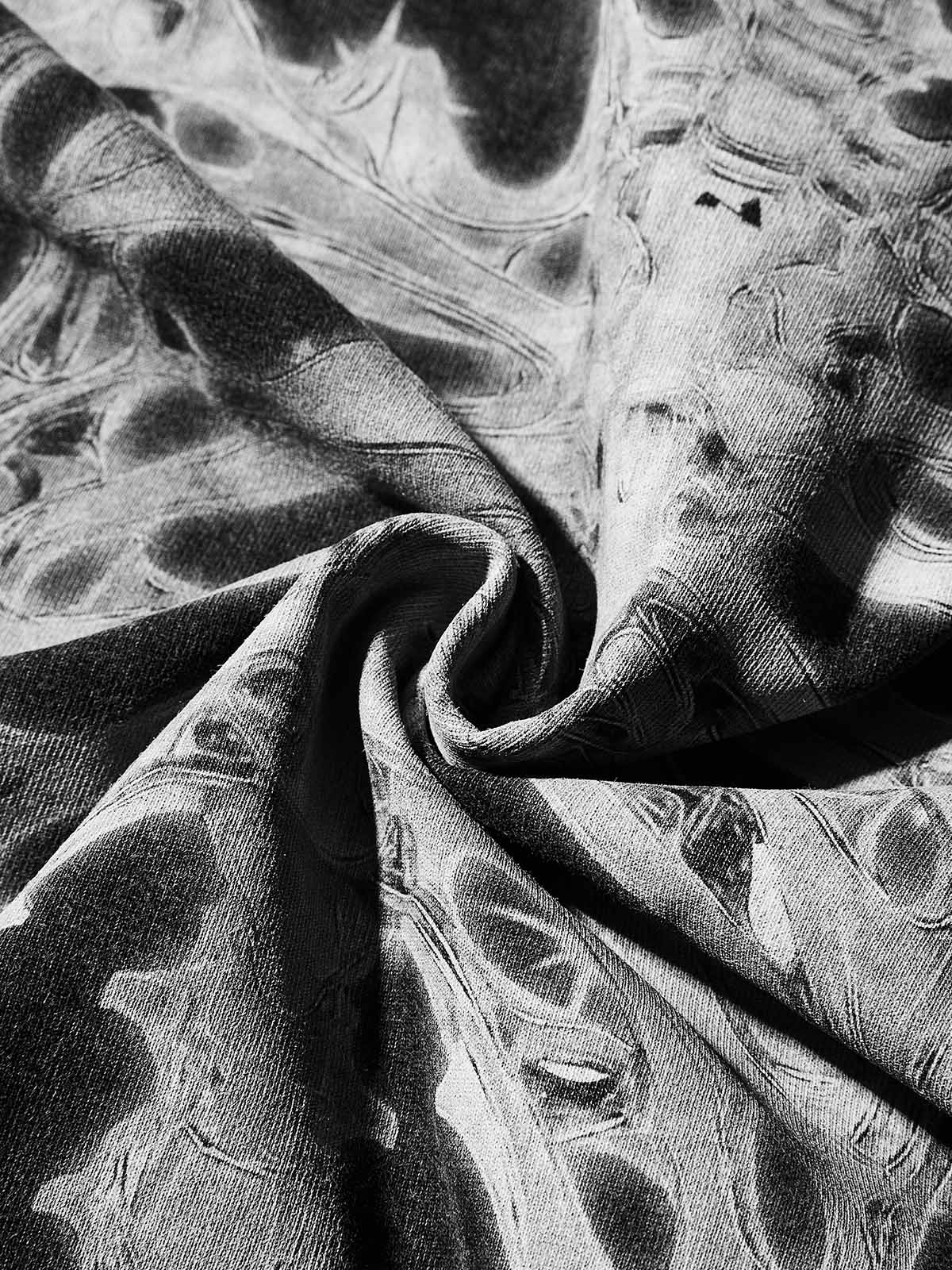 High Quality Cyber Metal Skull Print 300g T-shirt