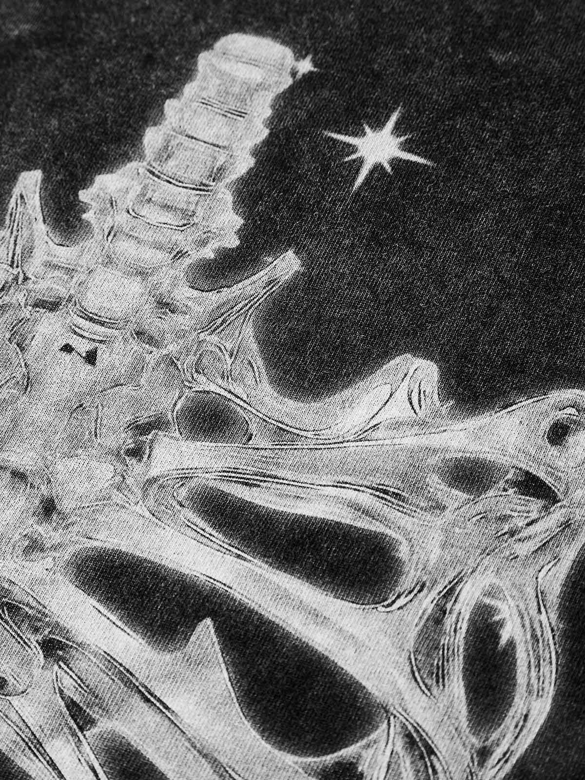 High Quality Cyber Metal Skull Print 300g T-shirt