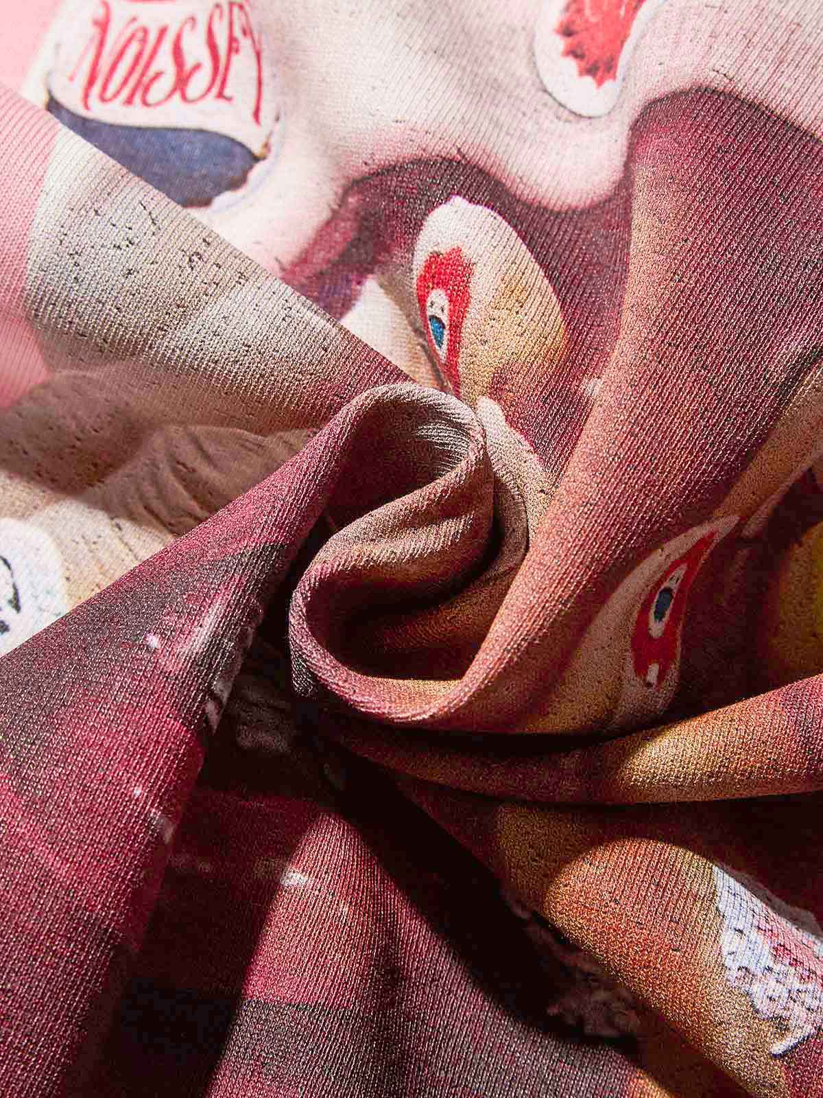 Super Cool Badge DIY Pink Beanie Print T-shirt