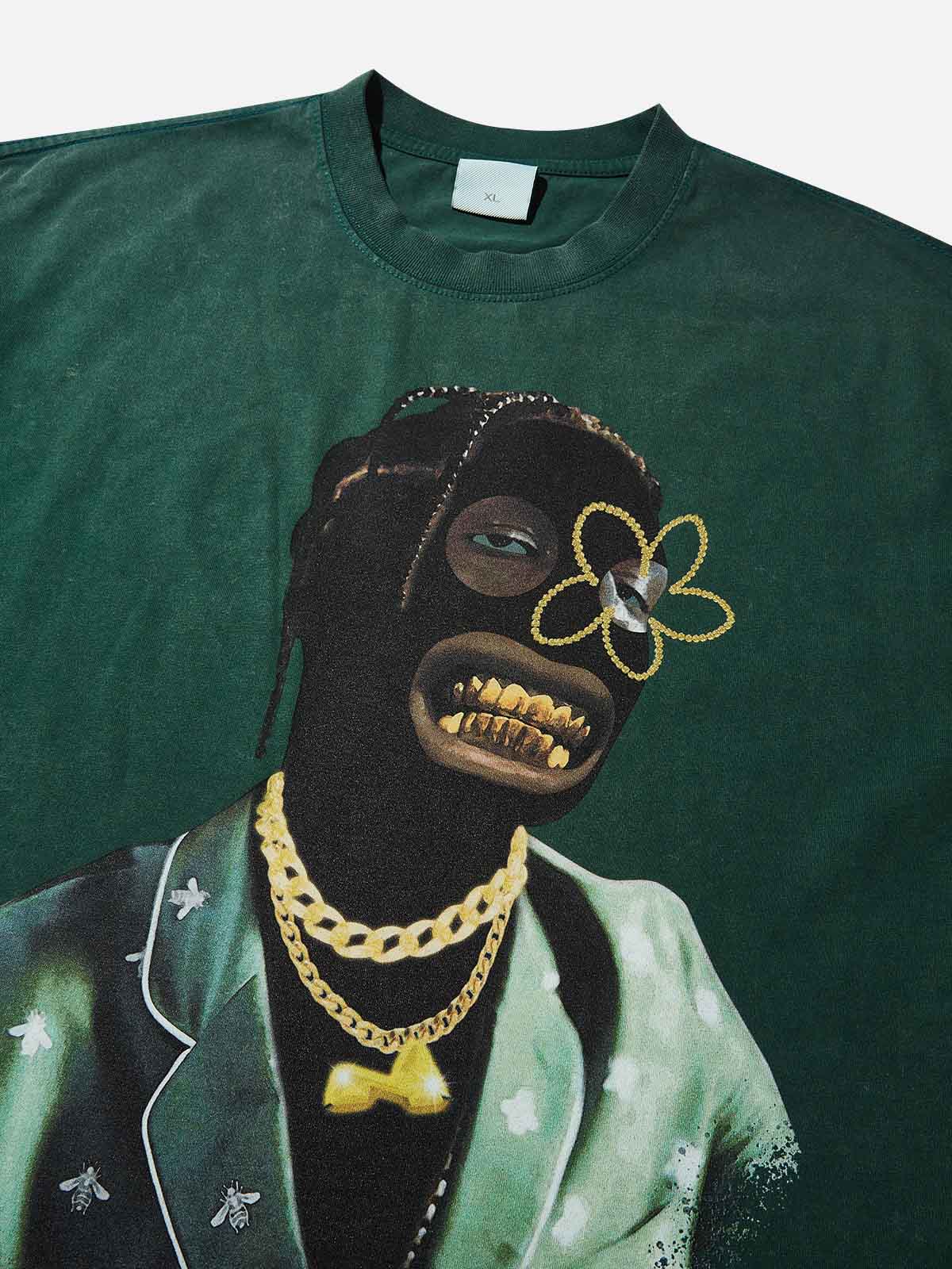 Golden Grills Artist Series Washed Green Print T-shirt