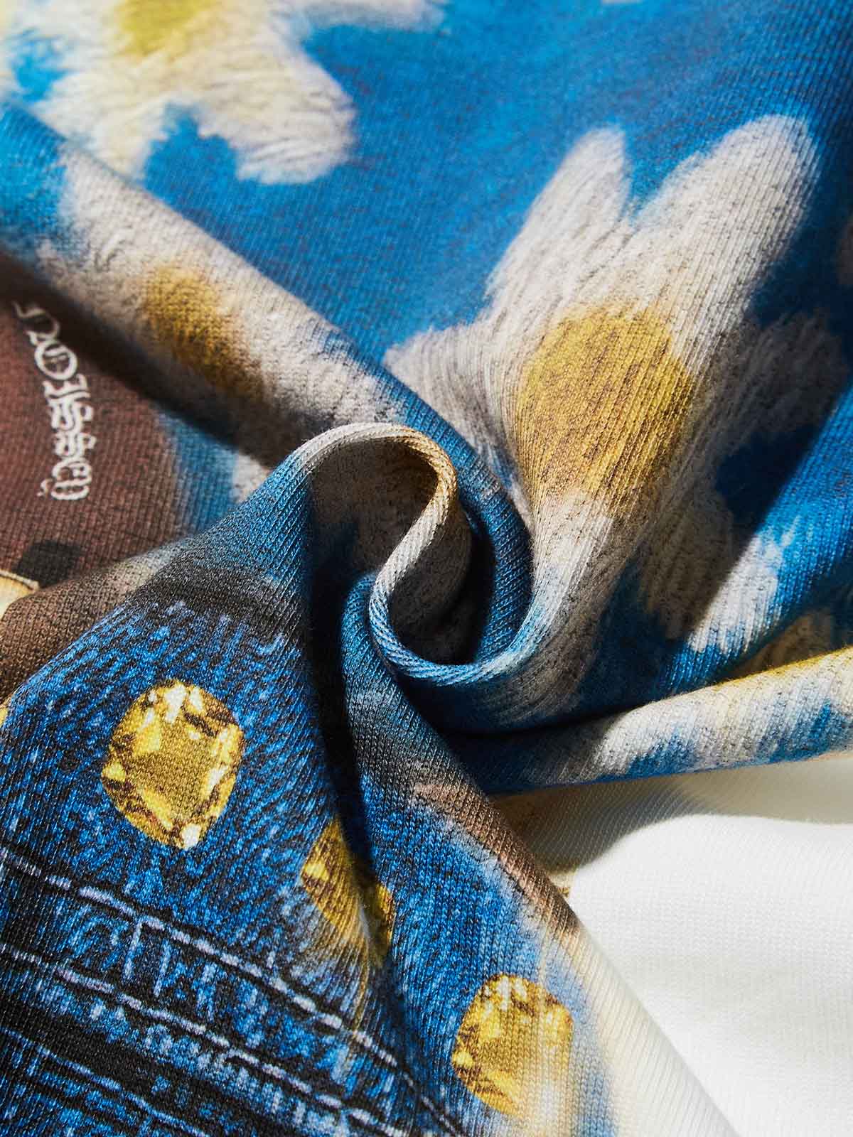 High-Quality Blue Daisy Hairstyle Print heavyweight T-shirt