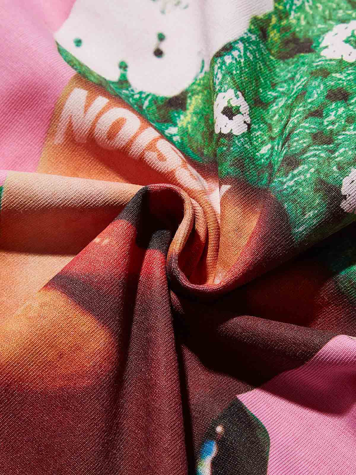 Summer Dopamine Kitty Cap Pink Gradient Print T-shirt