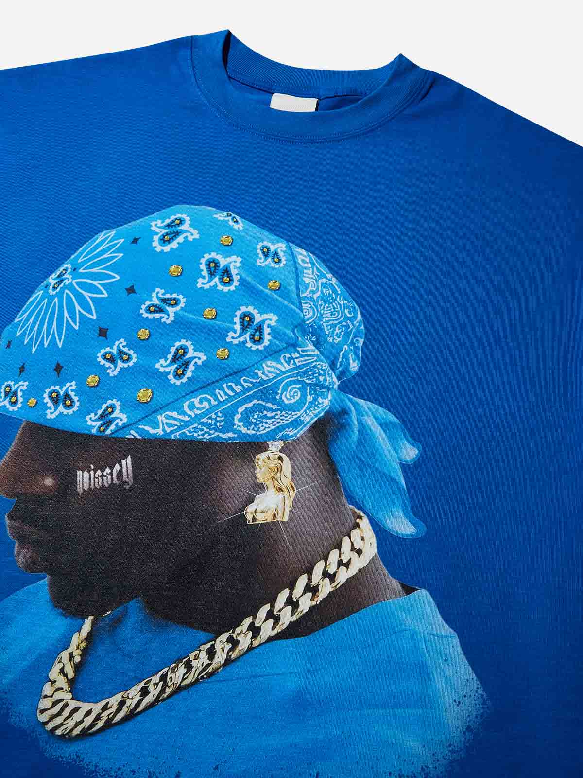 Klein blue Paisley Bandana Street Print T-shirt