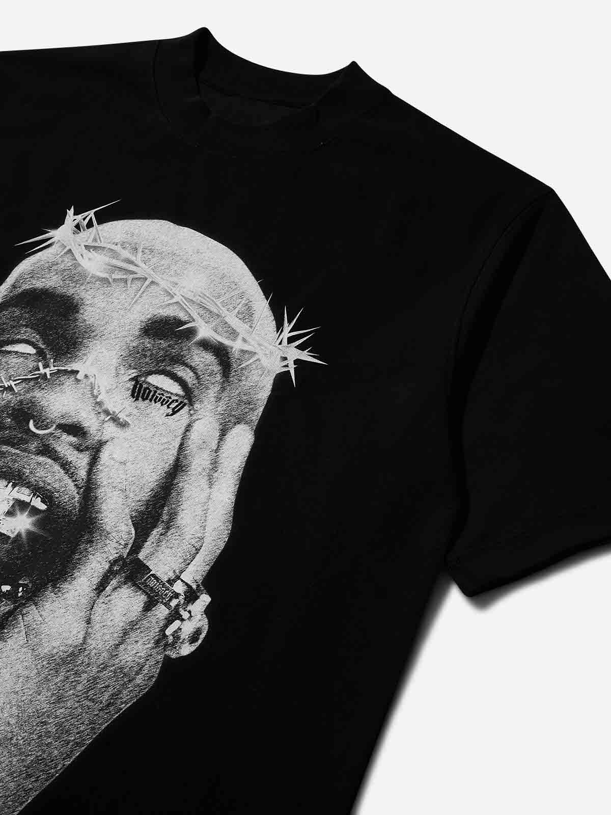 High Quality Vintage Portrait Thorn Print 350g T-shirt