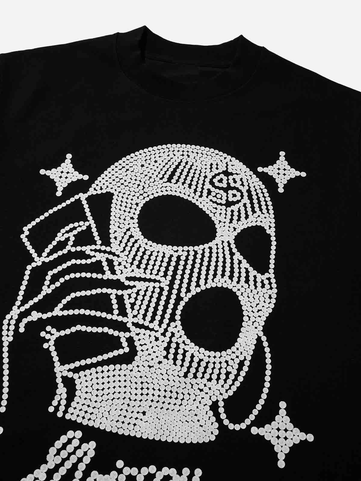 High Quality Pearl Balaclava Black & White Print 350g T-shirt