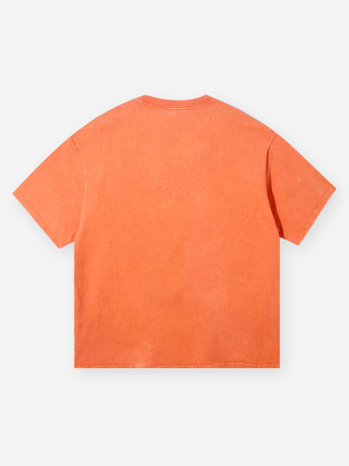 Striped Cap Orange Wash Print T-shirt