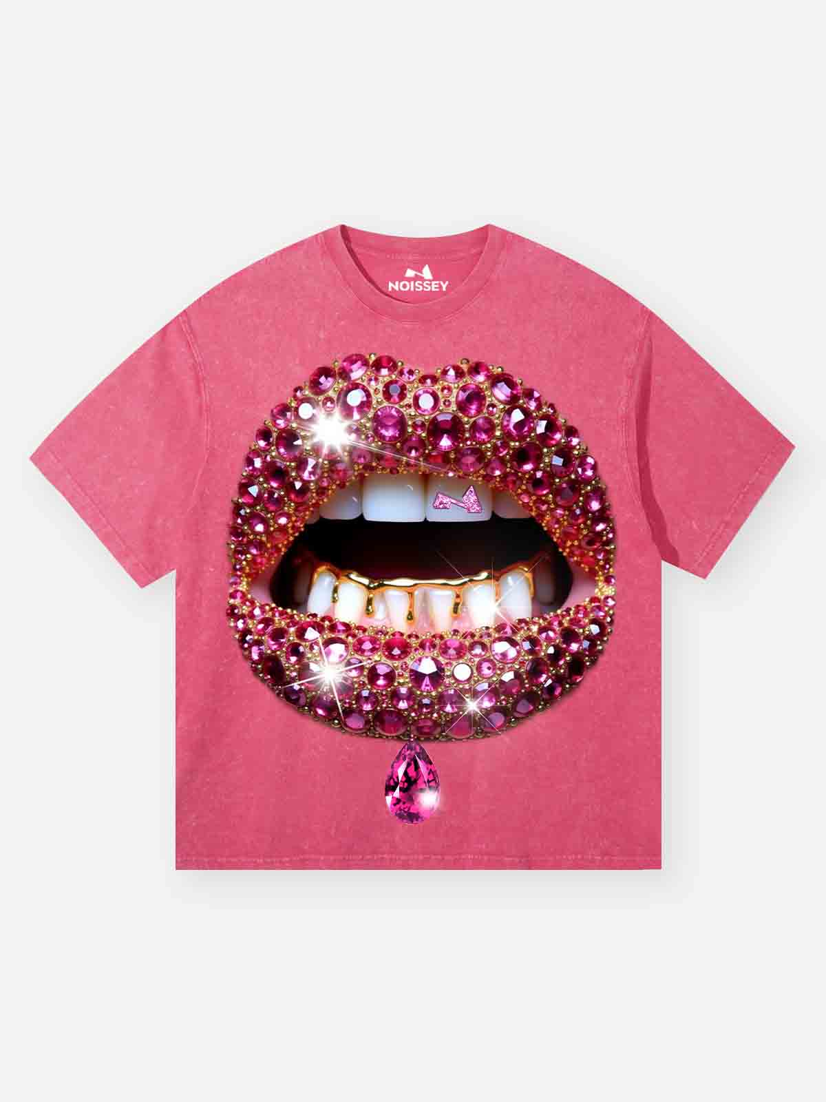 Pink Diamond Lip Wash Print T-shirt